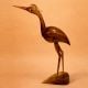 Handcrafted Wood Heron Bird Figurine